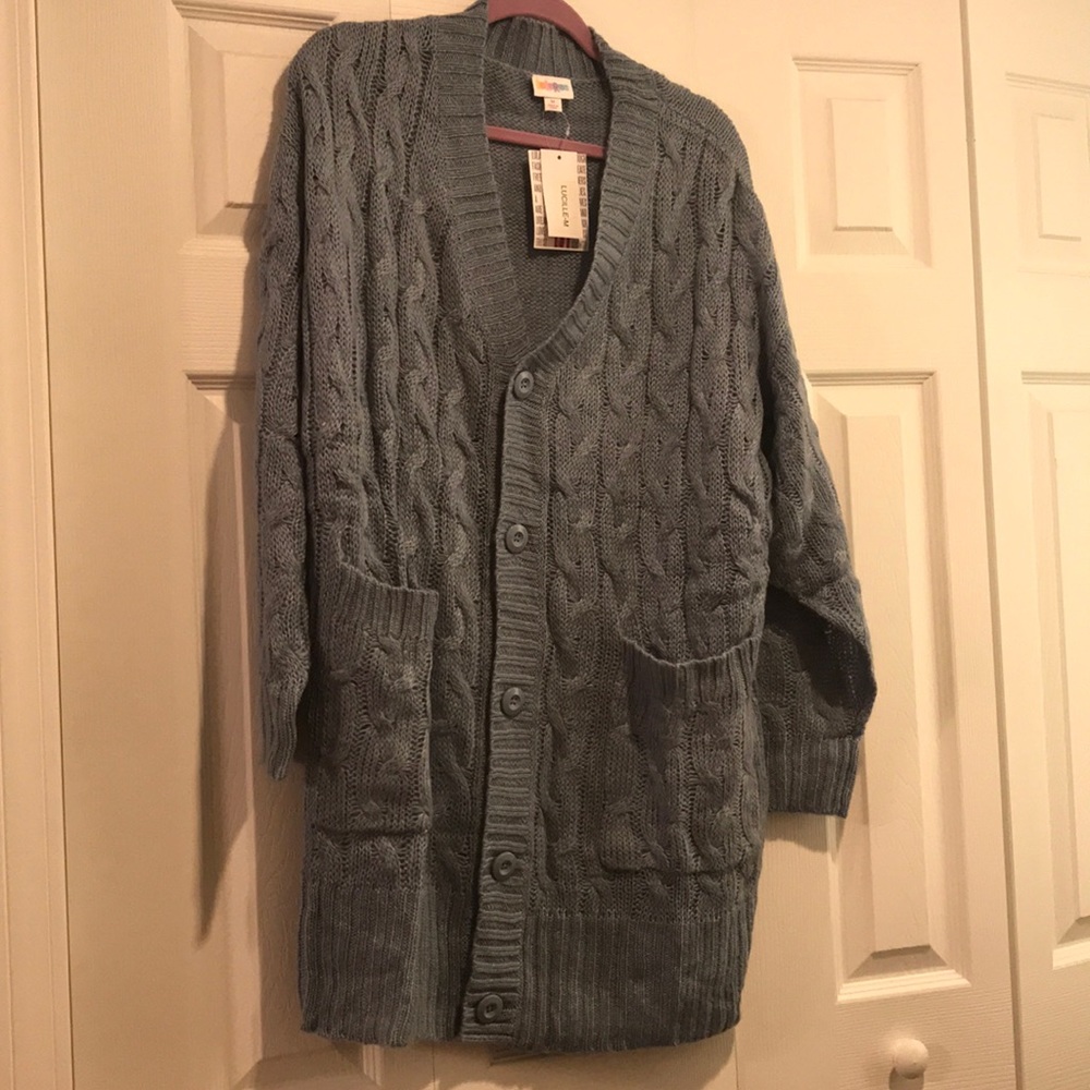 NWT Lularoe Lucille Oversized Cardigan- Blue/Gray
